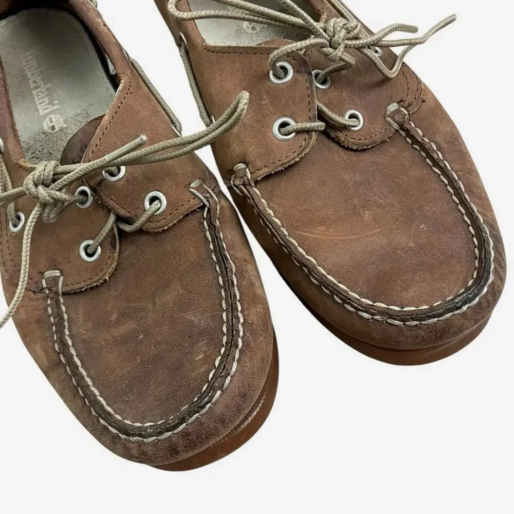 Timberland Mens Brown Genuine Leather Boat Shoes
